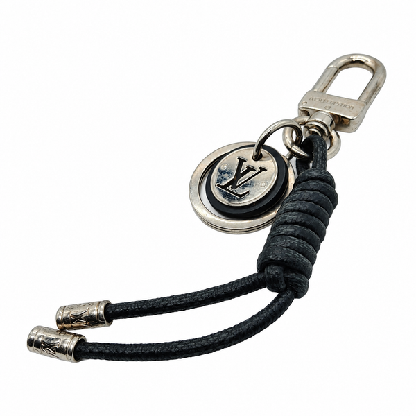 Louis Vuitton Black Cord & Silver-Tone LV Bag Charm