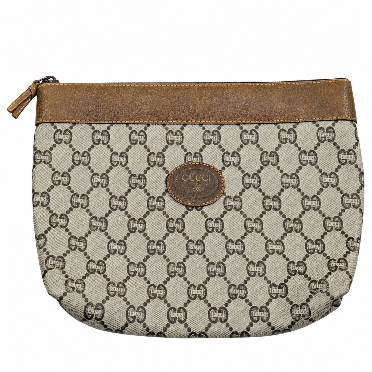 Gucci GG Plus Coated-Canvas Zip Pouch — isolated cover