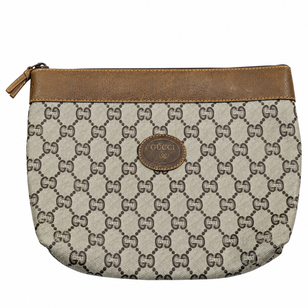 Gucci GG Plus Coated-Canvas Zip Pouch